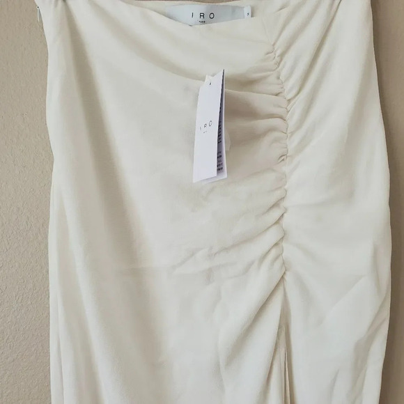 IRO Paris Hagat Shirred White Maxi Skirt with Slit Size 38 6 - Picture 13 of 15